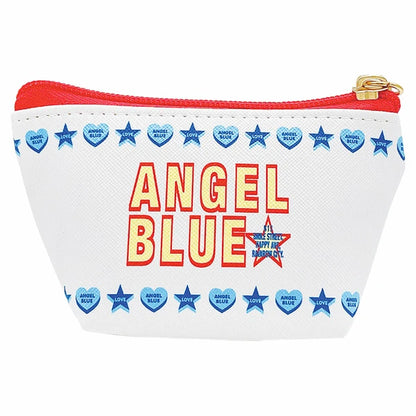 Angel Blue Triangle Mini Pouch White